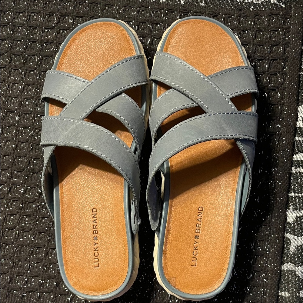 Lucky Brand Blue Slide Sandals